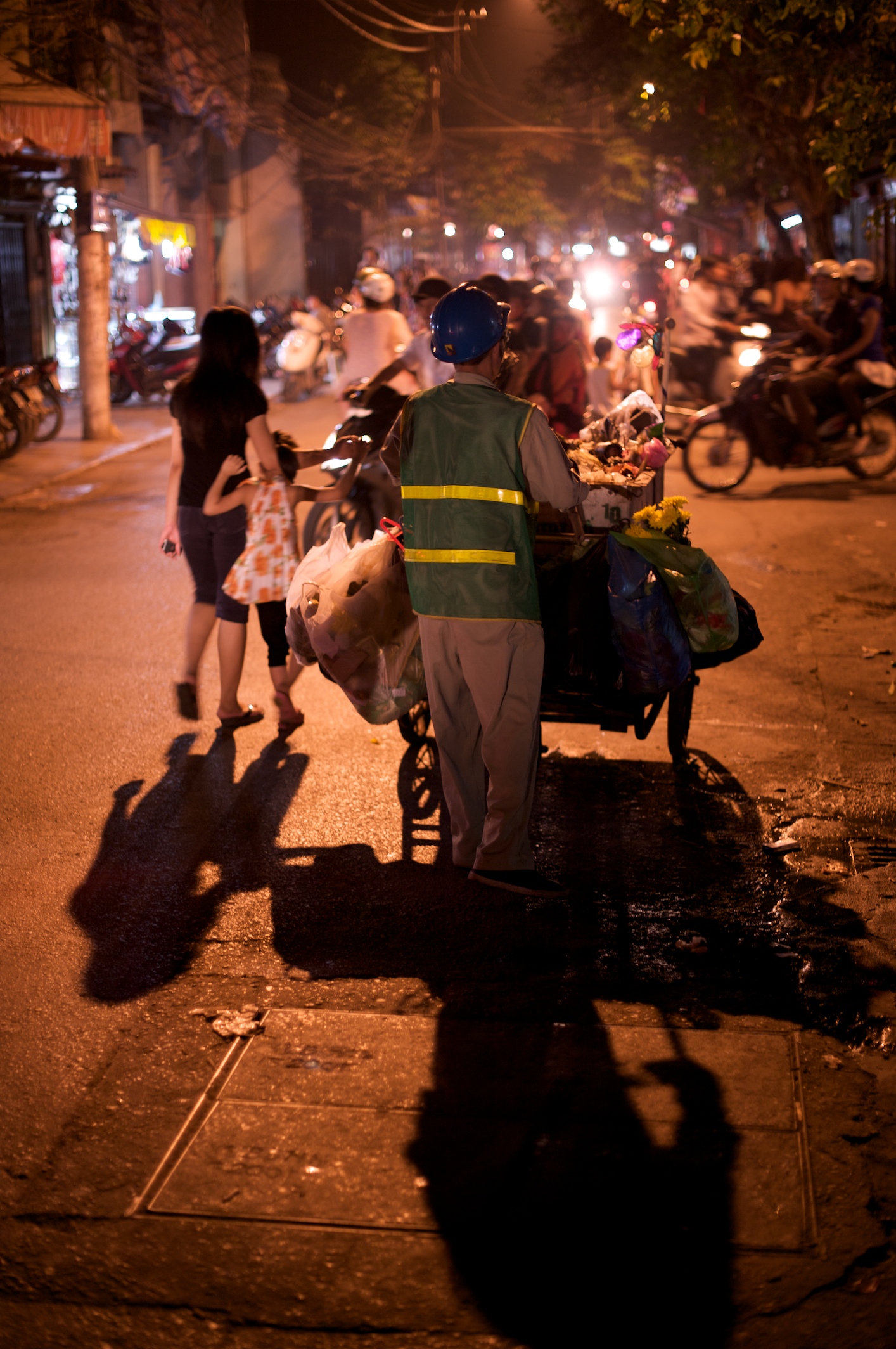 Garbage collection at night